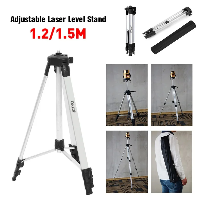 

1.2/1.5M Adjustable Aluminium Alloy Tripod Stand Holder for Laser Level Stand Tripod Measurement Tool Building Construction Tool