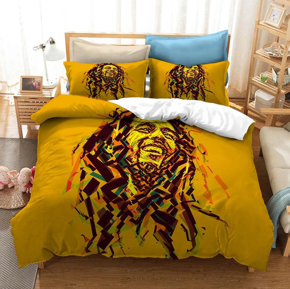 Bob marley 3d impresso conjunto de cama