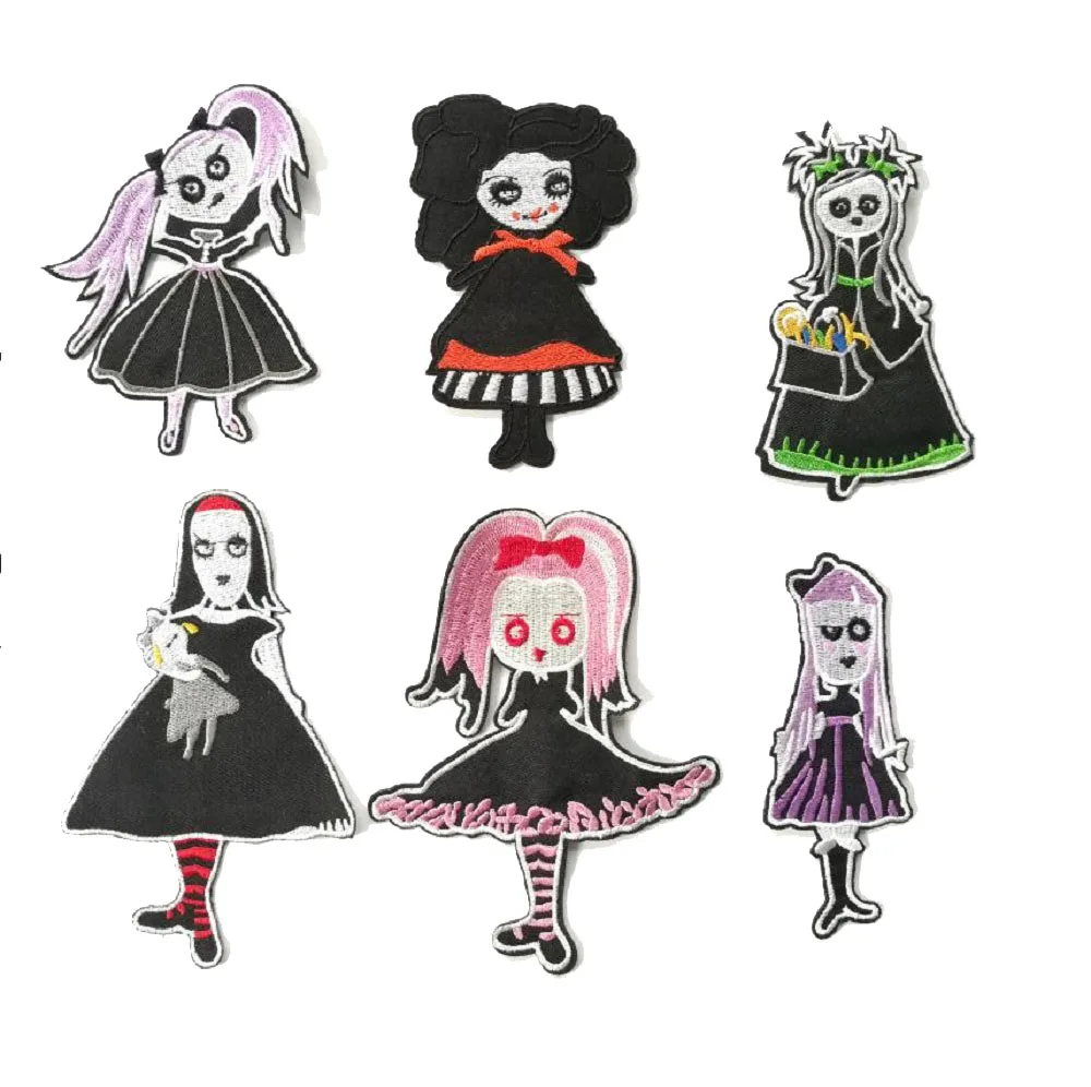 Нашивки в стиле панк с черепом ведьмой утюгом вышивкой виде зомби Девушки