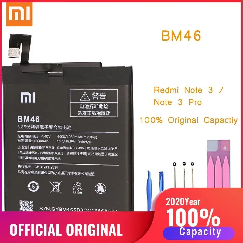 Оригинальный аккумулятор для телефона Redmi Note 3 батарея Xiaomi hongmi Note3 Pro BM46 сменные