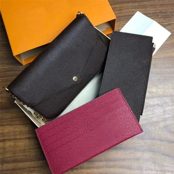 

Best quality Luxury Design Woman Three-piece Chain Wallet Shoulder Bag Ladies Clutch P0CHETTE FELlClE Bag With Box Free shipping