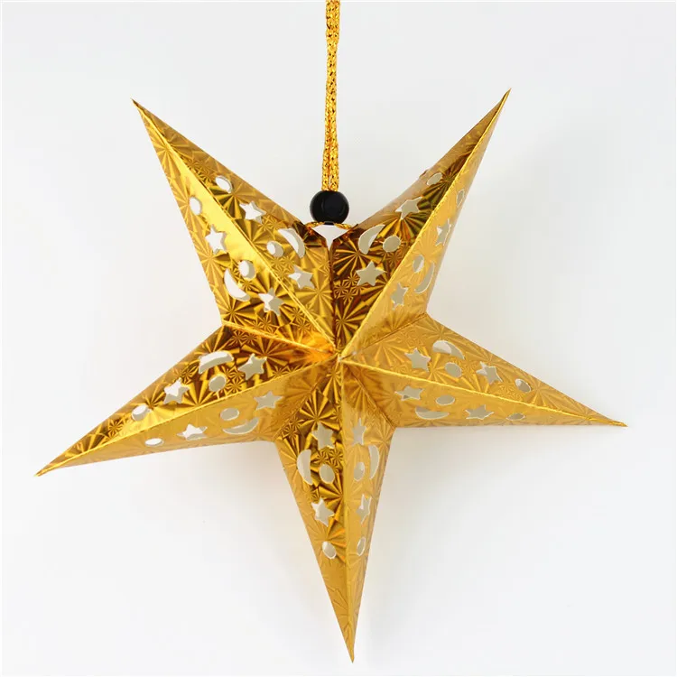 Полое стерео лазерное потолочное подвесное украшение с пятиконечной звездой, Рождественское украшение, подарок для бара отеля, подвесное украшение на крышу