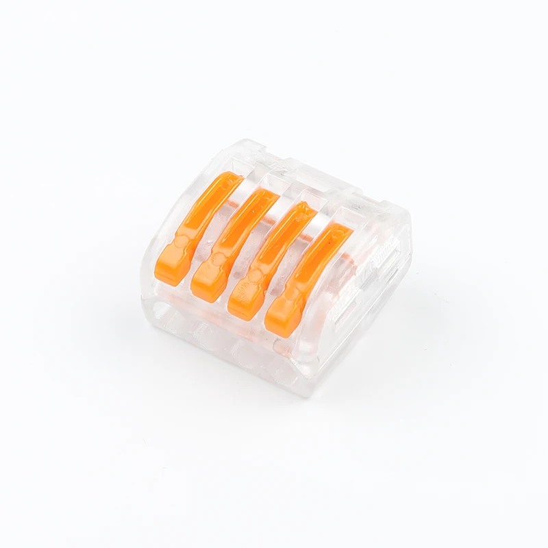 

100PCS Quick Wire Connector 222-414 PCT-214 Transparent Universal Compact Wire Connectors Conductor Terminal Block AWG 28-12