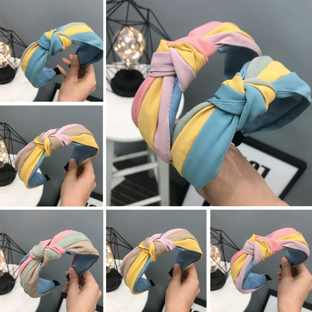 Women's Cute Headband Alice Band Top Knot Newest Fashion plain Headband Twist Hairband