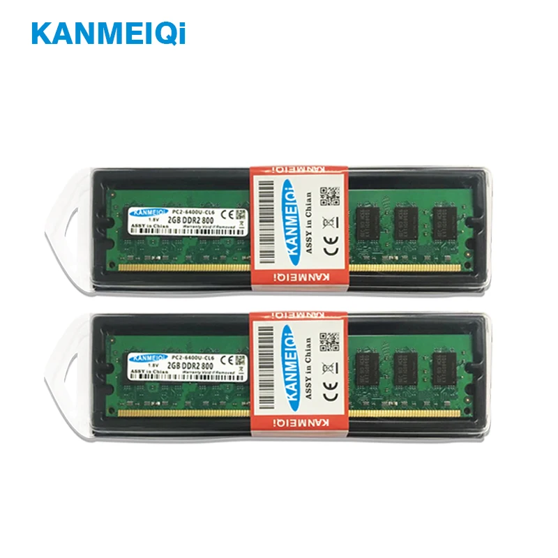 KANMEIQi ddr2 ram 4gb(2pcsX2гб) 667/800MHz Память dimm Настольный 240pin 1,8 V intel amd memoria широкая плата