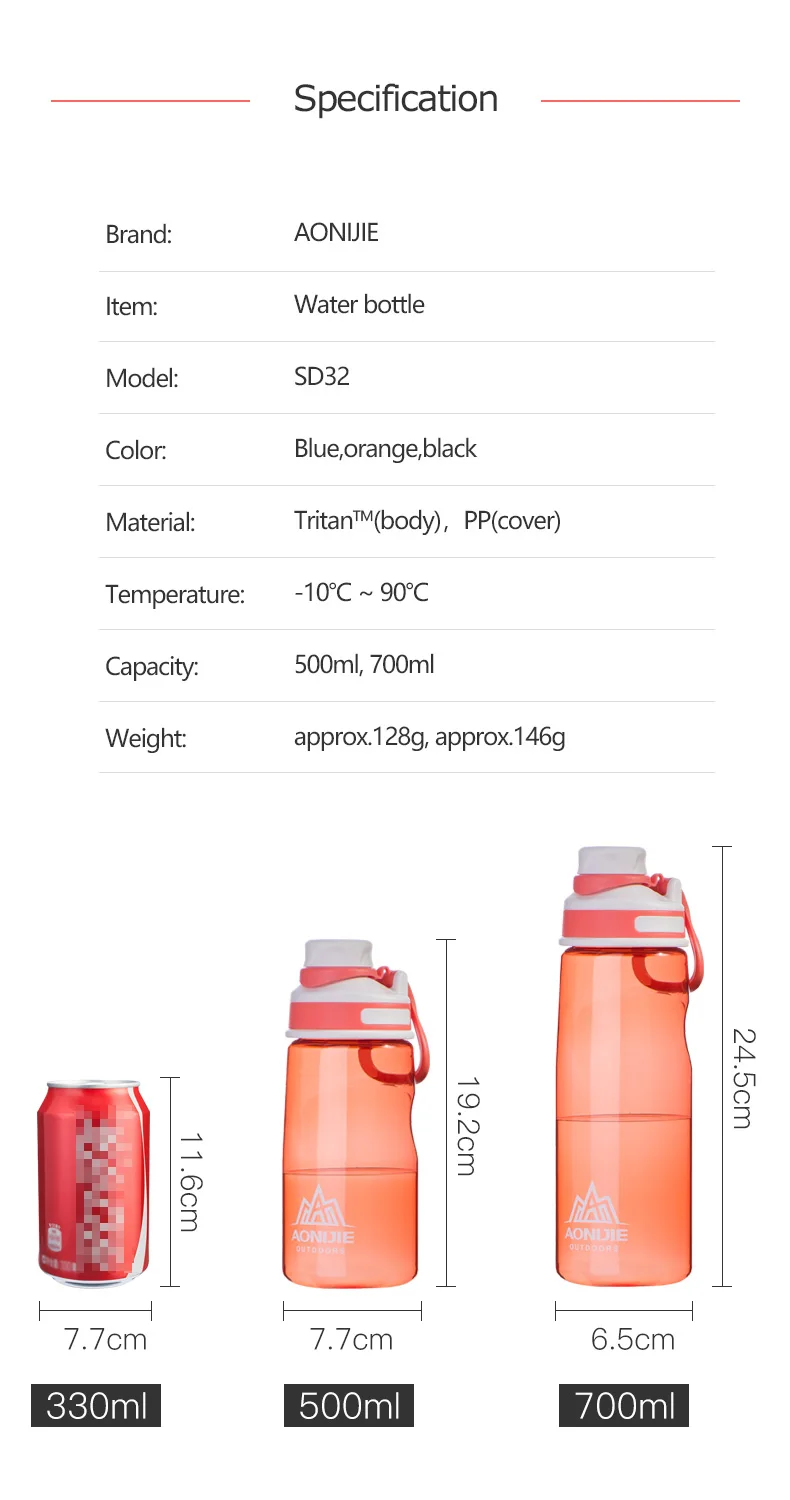 AONIJIE SD32 Спорт 500 мл 700 мл защита от проливов Тритан воды Bottlle чашка чайник BPA бесплатно для езды на велосипеде фитнес-зал тренировки