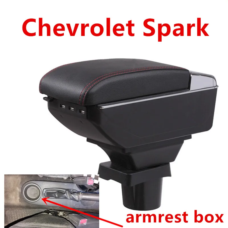 For Chevrolet Spark III armrest box central Store content Aveo T200 armrest box with cup holder ashtray Generic model