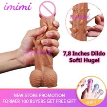 Soft Spike Realistic Dildo Sucker Cup Big Artificial Penis Sex Toy for Women NO Vibrator Female Stimulator Barbs Huge Dick Cock