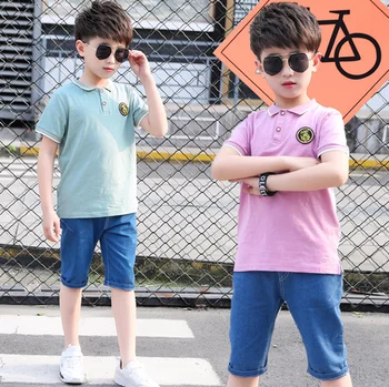 

Two-piece Summer Outfits For boys girls 4 6 8 10 12 14 Years Boys Clothing Set Casual Cotton Short Sleeve T-shirt eans Shorts