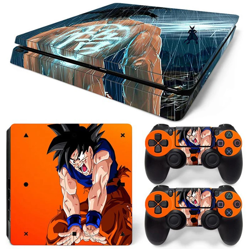 Hot Anime Goku Sticker Cover Wrap Protector Skin For Sony PS4 Slim Console & 2PCS Controller Skin Decal For PS4 Slim 
