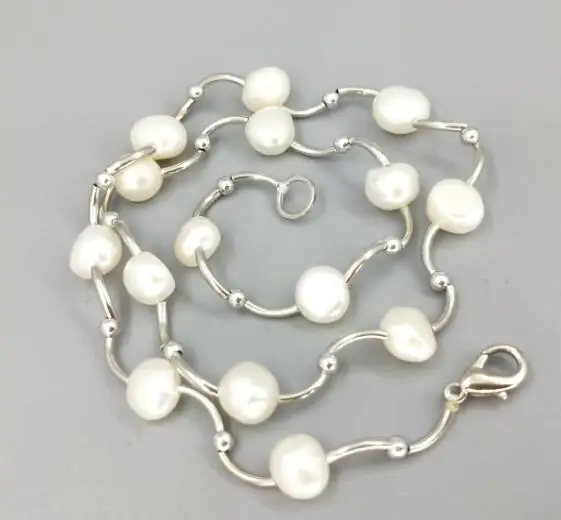 7-8mm natural more color champagne baroque freshwater pearl necklace 18inch