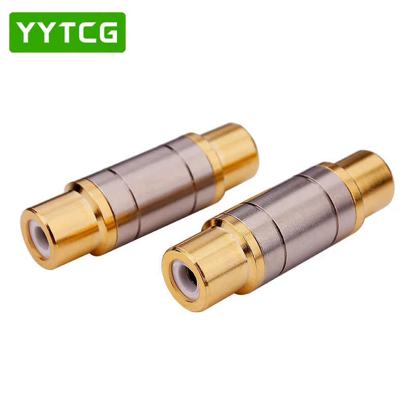 Разъем RCA YYTCG позолоченный прямой переходник с гнездом RCA|Коннекторы и разъёмы| |