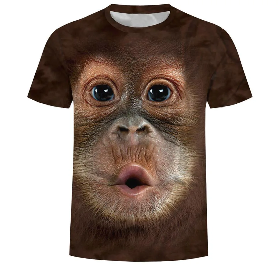 Мужские футболки 3D печать животных футболка с изображением обезьяны короткий рукав Забавный дизайн повседневные мужские футболки Хэллоуин футболка 6xl
