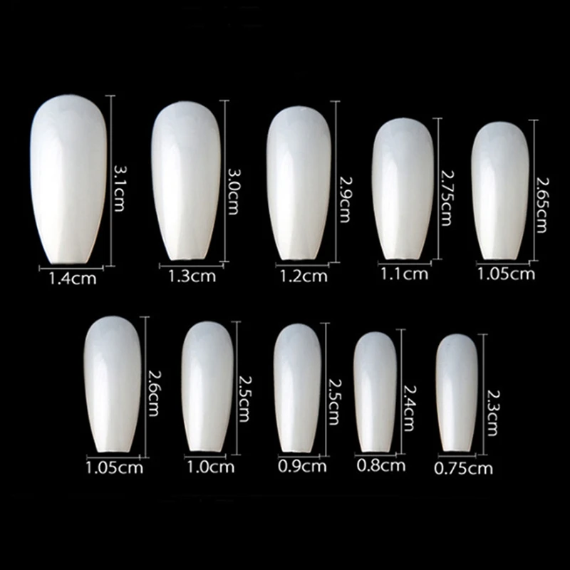 600/120pcs/Bag Ballerina Nail Tips Transparent/Natural False Coffin Nails Art Tips Flat Shape Full Cover Manicure Fake Nail Tips