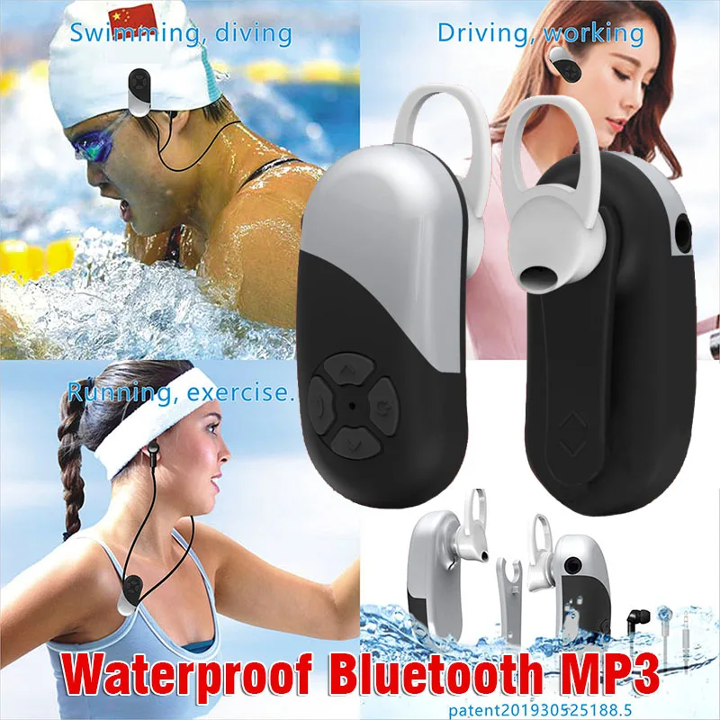 IP68 Водонепроницаемый Bluetooth MP3 плеер BT5.0 8 Гб Плавание Дайвинг бег беспроводные наушники вкладыши костной проводимости наушники