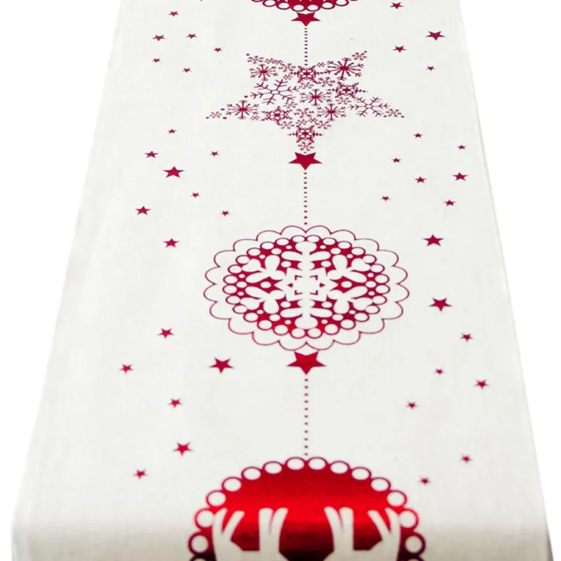 106x11 inch Рождественский стол бегун скатерть с изображением рождественского лося Год Вечерние ужин Украшение стола для дома покрытие стола вечерние поставки - Цвет: 106x11 inch