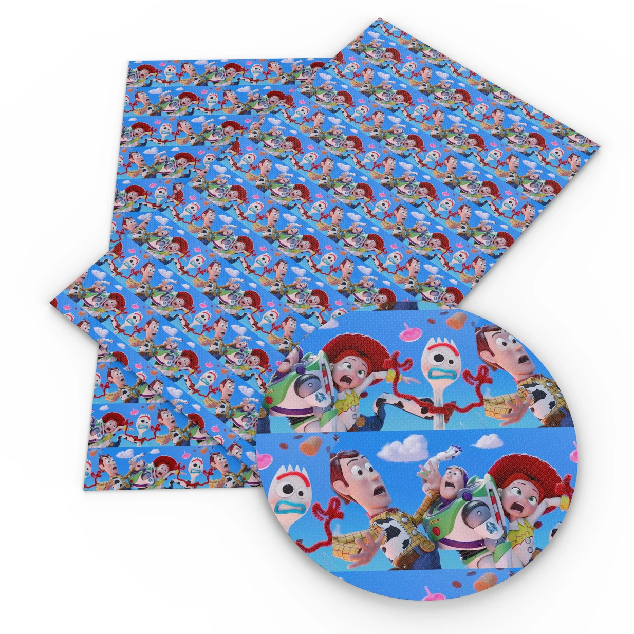 

David accessories 20*34cm Cartoon Print Synthetic Leather Fabric DIY Bow Bag Faux Leather Fabric Sheets Home Decoration,1Yc8902