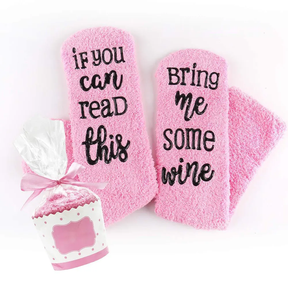 Женские милые пушистые носки, супер мягкие теплые носки кексы, с надписью Happy, рождественский подарок, прочные, AIC88