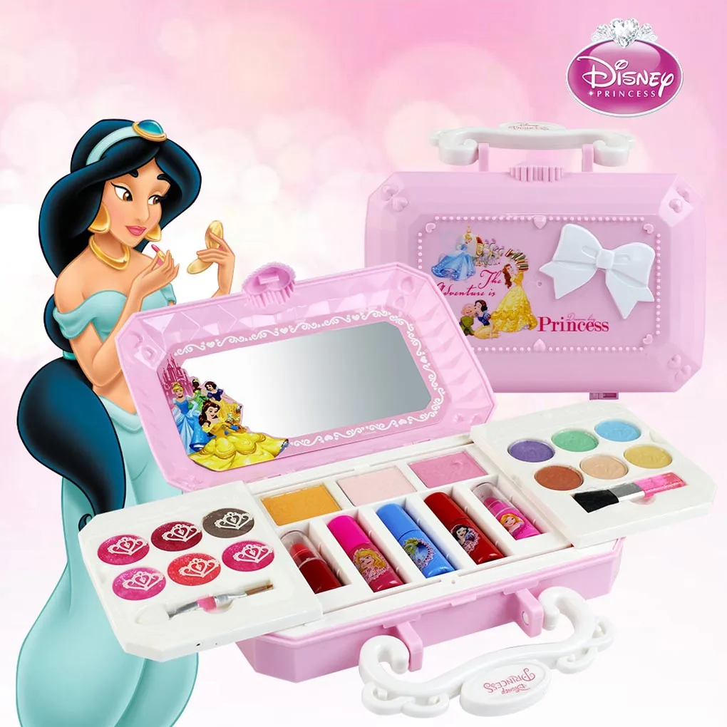 Дисней косметическая коробка детская девочка водорастворимый макияж обучающая игрушка набор моющиеся вечерние косметика