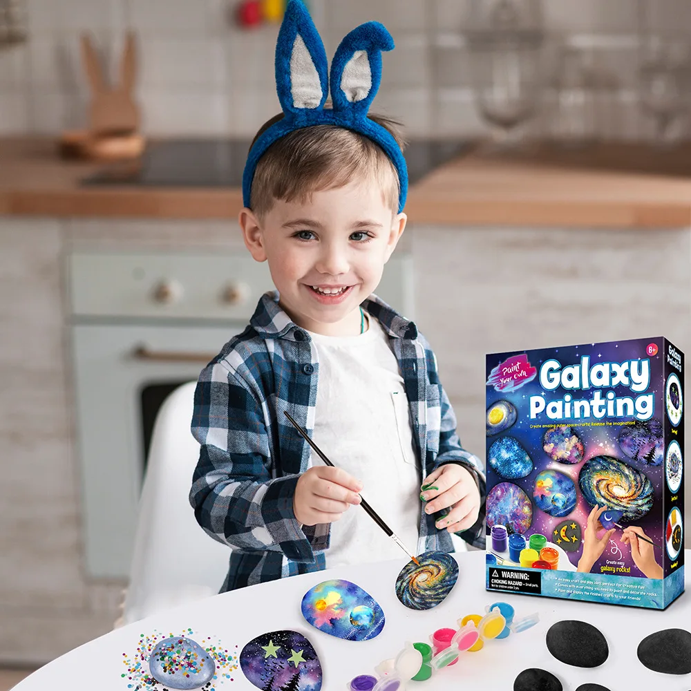 

Children's Educational Handmade Creative Diy Stone Painting Art Graffiti Painted Set Toy