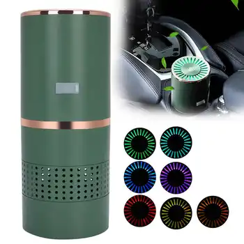 

1pc USB Car Air Purifier Mini Desktop Odor Removal Home Aroma Diffuser with Light (Green)