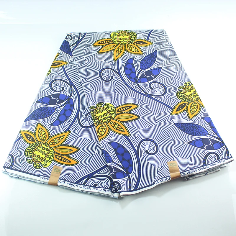 Dutch Wax African Fabric Wax 6yards Cotton Veritable Real Dutch Wax Fabric High Quality Printed Real