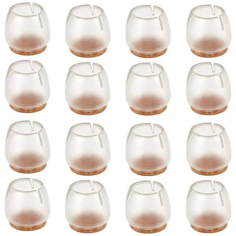 

Silicone Chair Leg Caps Feet Pads Furniture Table Covers Floor Protectors for 25-29MM Round Legs (Transparent+Brown)