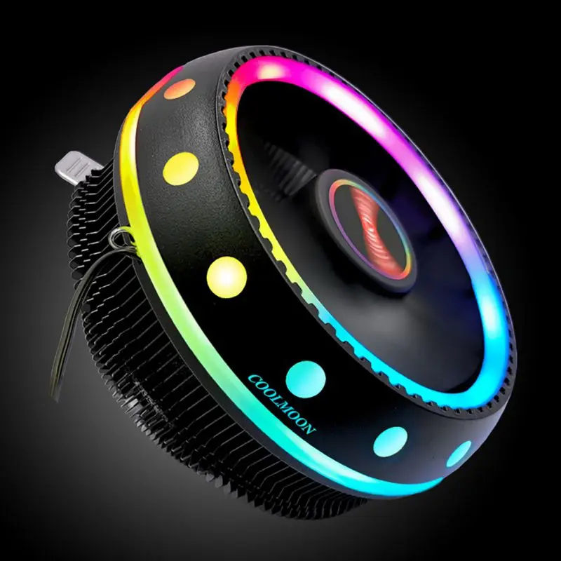 2019Newest UFO Fantasy Color CPU Cooler Desktop Host Mute Universal RGB Color Computer Cooling CPU Fan