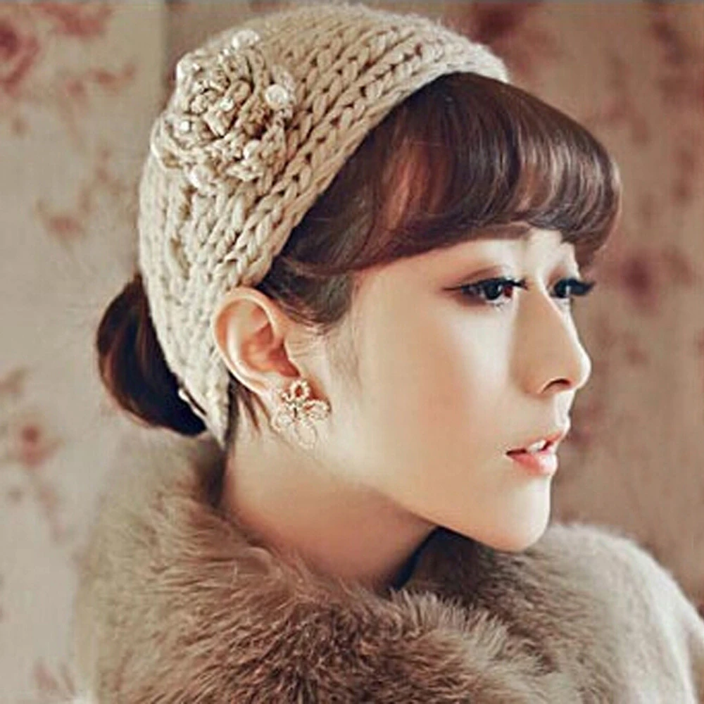 2019 Winter Warmer Knitted Elastic Wide Headbands Turban Lady Women Wide Stretch Solid Hairband Headwrap Hair Accessories 923