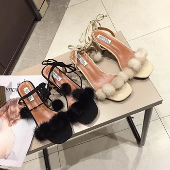 

2020 Summer Women Ankle Strap Sandals Gladiator Designers Open Toe Block Heel Shoes Party Sexy Square Heel Woman Sandal Black