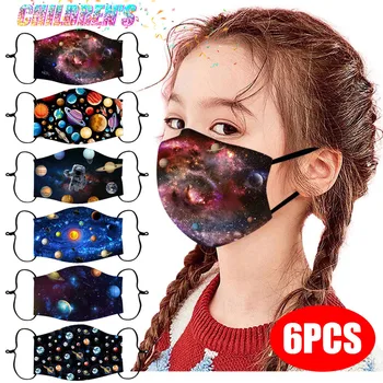 

6PC Children Kids Protective Face Covering Reusable Washable Breathable Soft Mask breathable soft washable protective mask