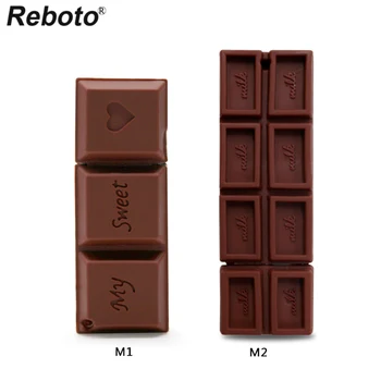 

USB 2.0 Reboto Mini USB Love Sweet Chocolate USB Flash Drive 32GB 64GB Pendrive U Disk 4GB 8GB 16GB Flash Memory Stick Gift