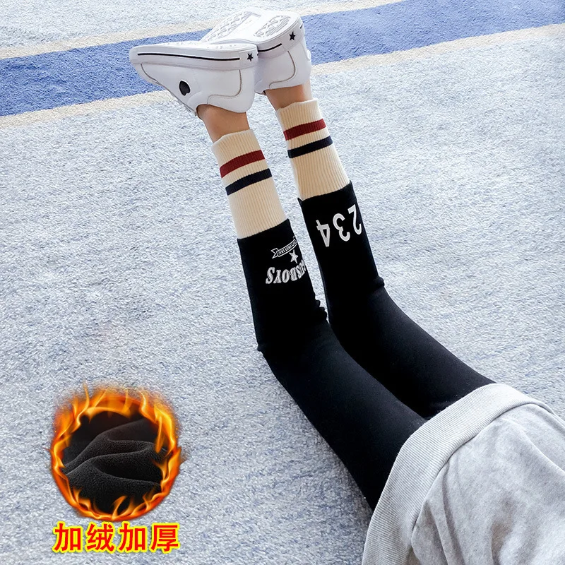 Winter Leggings For Girls Casual Cotton Thermal Kids Pants Children Thicken Fleece Brand Baby Girl Trousers Skinny Toddler Pants
