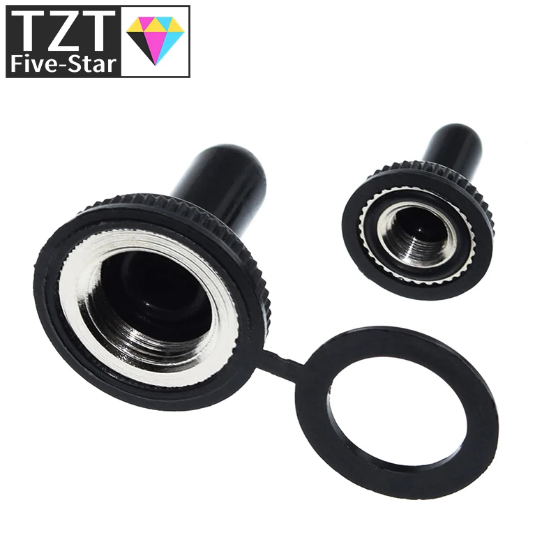 10/30 Stück 6mm Wellendurchmesser Mini MTS Kippschalter Wasser- und Staubdichte Kappe Gummiabdeckung WPC-05 Schwarz M12x0,75mm M6x0,75 Gewinde – Detail 4
