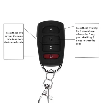 

433MHz wireless Copy Remote Control Garage Door Remote Control Backup Remote Key Clone Remote Control