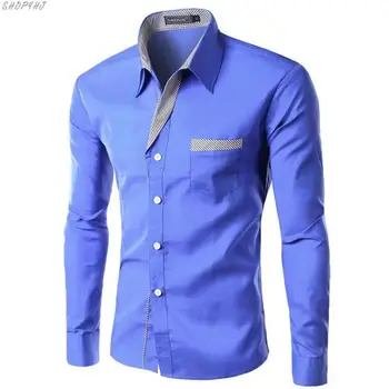 

Men Slim fit Design Formal Casual Brand Male Dress Shirt Size M-4XL Hot Sale New Fashion Long Sleeve Shirt