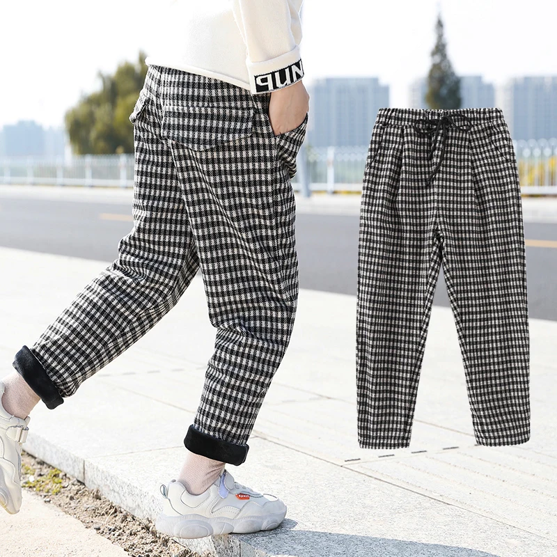 2020 г. новые зимние штаны для девочек повседневные папы и брюки в клетку