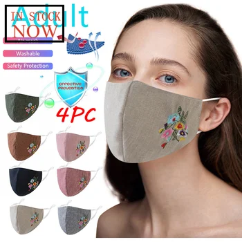 

4pc Adult Washable Print Adjustable Breathable Windproof Protective Mask Mascarilla Reutilizable Mondkapjes mask for face Masker