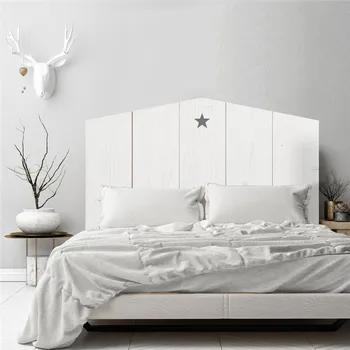 

Creative Bed Head Decoration 3D Wall Stickers White Wood Grain Star Pattern Bedroom Home Decor Large Size DIY Mural Art Pictures