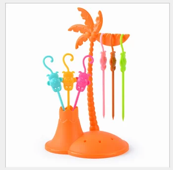 

creative colorful fruit picking creative fruit fork shape beautiful Fruit fork Bird Fruit Fork Pet parrot plastic fruit fork