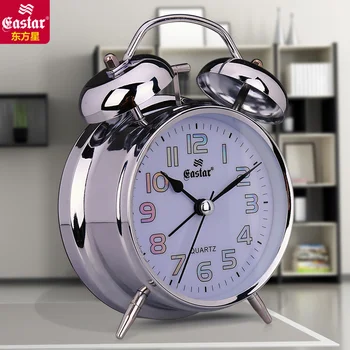 

Alarm Clock Round Loud Retro Bedside Table Lamp Glowing Alarm Clock Despertador Vintage Simple Living Room New 2019 50nz022