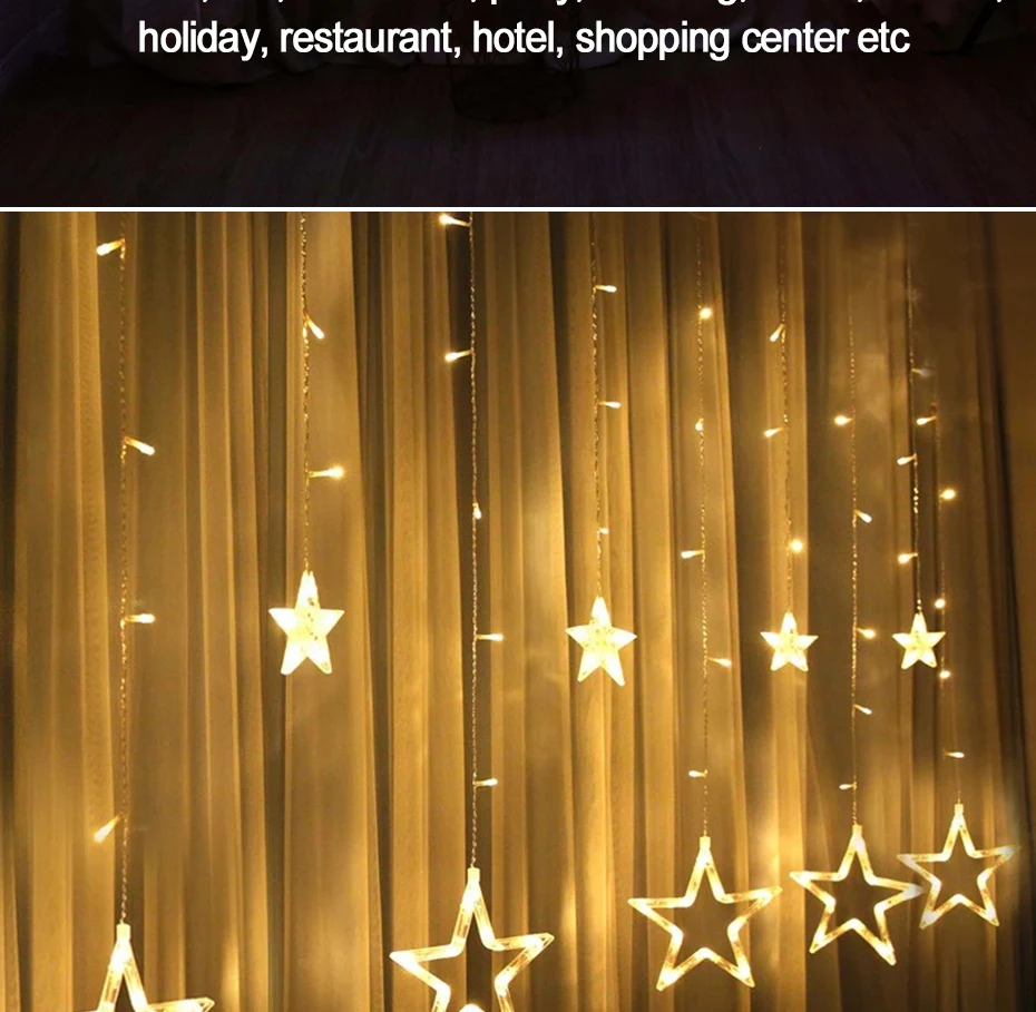 Generic Christmas Fairy Lights Festoon Led String Lights Star Garland