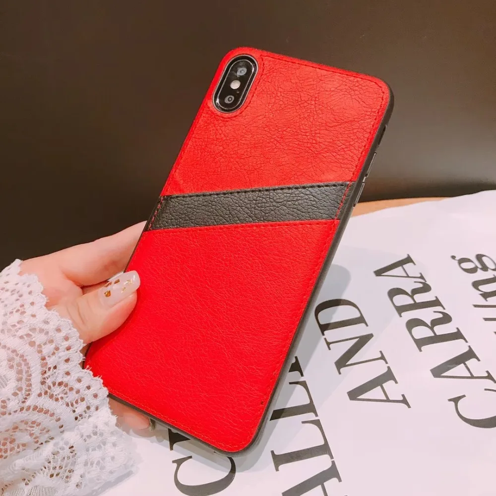 Винтажный кожаный чехол для кредитных карт для iPhone X XS Max XR, Жесткий Чехол-кошелек для iPhone 8 7 6 6S Plus Capa Hoesjes Hull