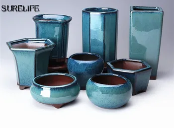 

Succulent Plants Flower Pot Simple Creative Ceramic Flower Pots Purple Sand Breathable Office Balcony Decor Planter Pots