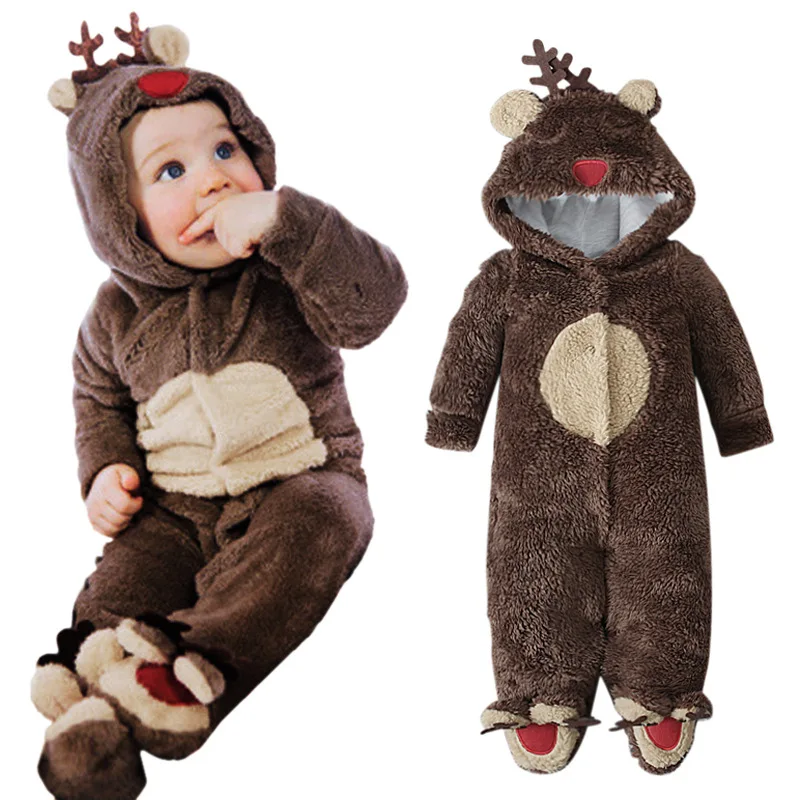 

2022 warm Newborn Baby Boy Girl Clothes Hoddies Bodysuit Flannel Thicken Baby Romper Clothes Autumn Winter Wear sleeping bag