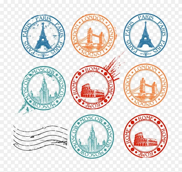 邮资邮票旅游签证剪贴画 世界各地邮戳png图片素材免费下载 图片编号 Png素材网