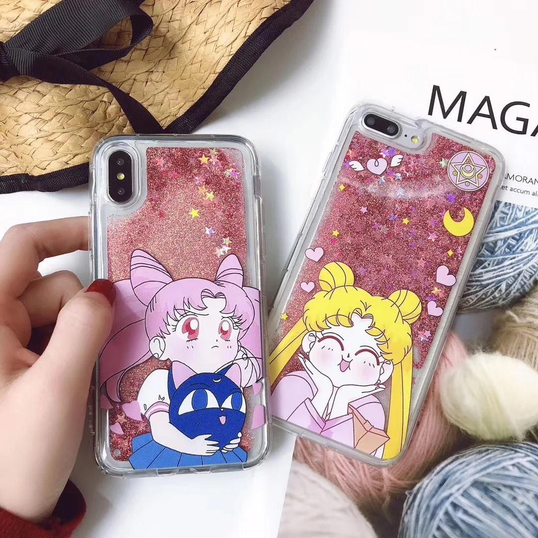 Чехол для телефона Sailor Moon Magic princess дочки Apple iPhone 7 8 6 6s 10 x xs max xr жидкий зыбучий песок