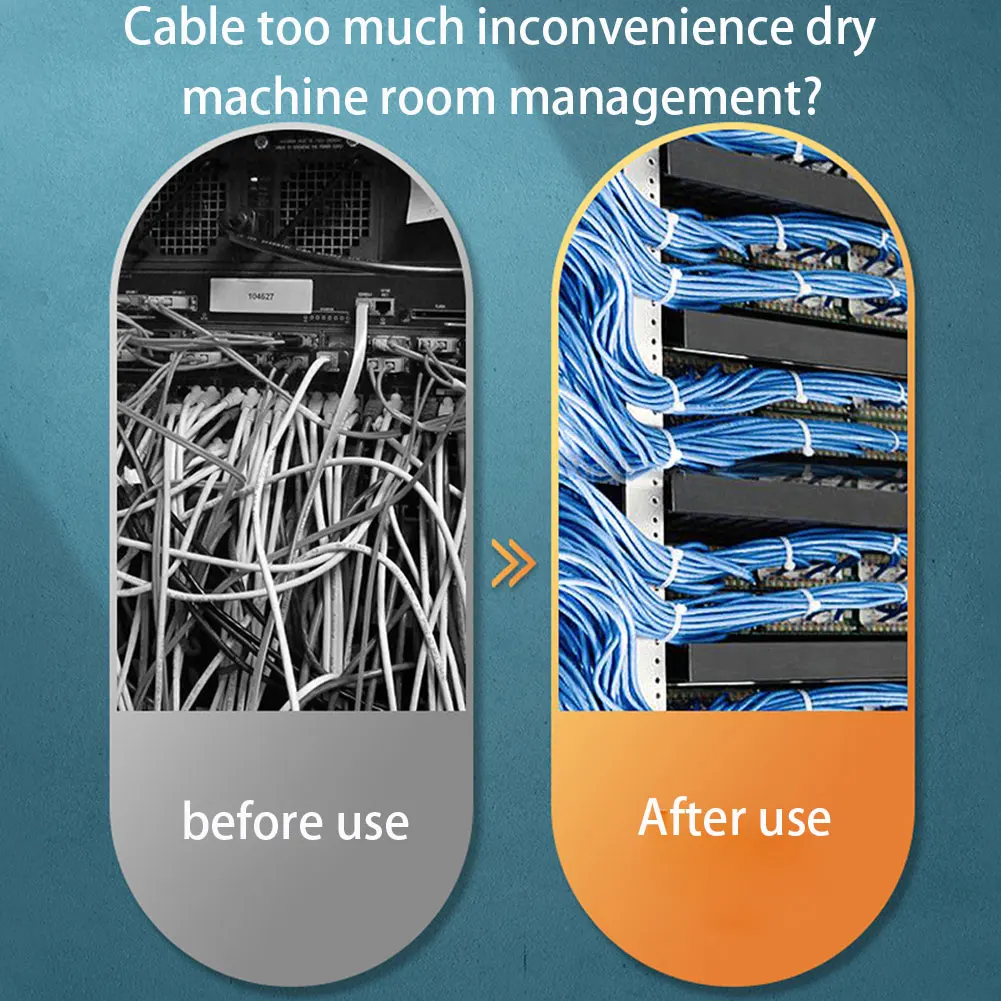 Cable Management Rack Horizontal Mount Cable Clips Rail 1U 20 Slots Distribution Frame Jack Modular Distribution Frame