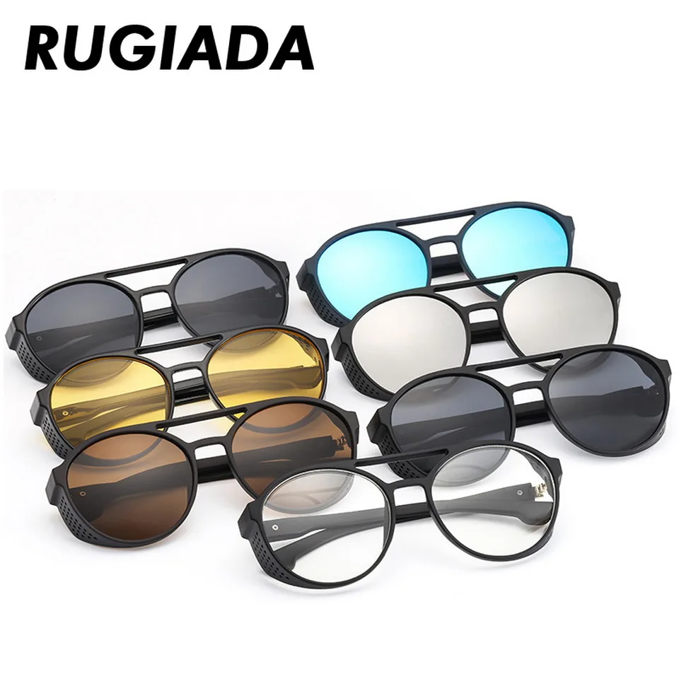RUGIADA брендовые новые винтажные стимпанк Солнцезащитные очки для мужчин панк женские круглые солнцезащитные очки Oculos RA2040