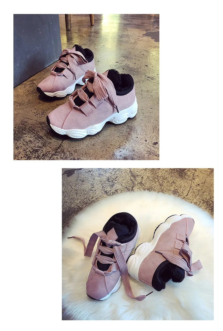 ERNESTNM Faux Suede Sneakers Women High Top Platform Shoes Warm Short Plush Women Shoes Zapatillas Mujer Colorblock Shoes